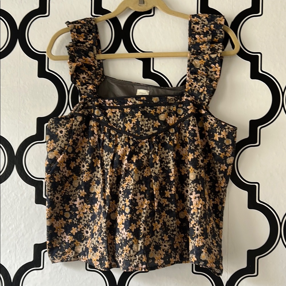 Black and Gold Embellished Bustier Tank Top